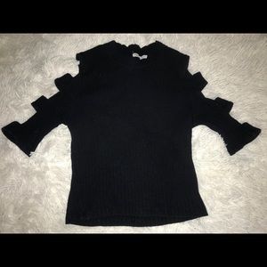 long sleeve shirt with openings on sleeves